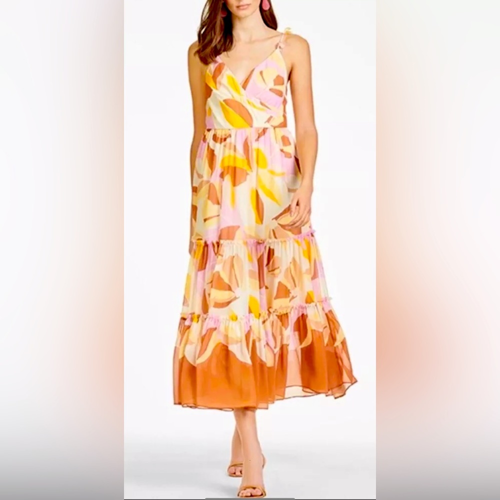 Sachin & Babi Dalia Floral-Print Tiered Dress Size 12